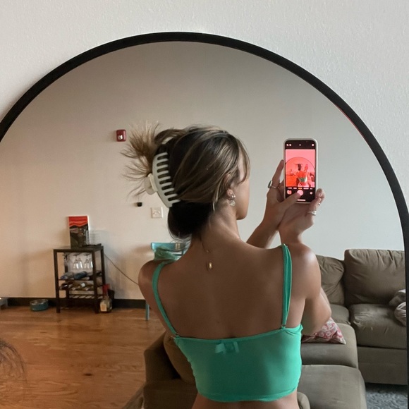 PRINCESS POLLY LACE CORSET TOP (XS/S, GREEN) - Picture 6 of 6